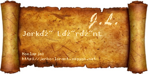 Jerkó Lóránt névjegykártya