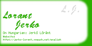 lorant jerko business card