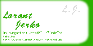 lorant jerko business card